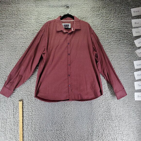 Gentlemens Outfitters Shirt Mens 2X Burgundy Red Button-Down Long Sleeve - Picture 1 of 9